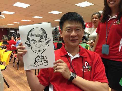 Caricature live sketching for Bishan Park Secondary School Teachers' Day 2015