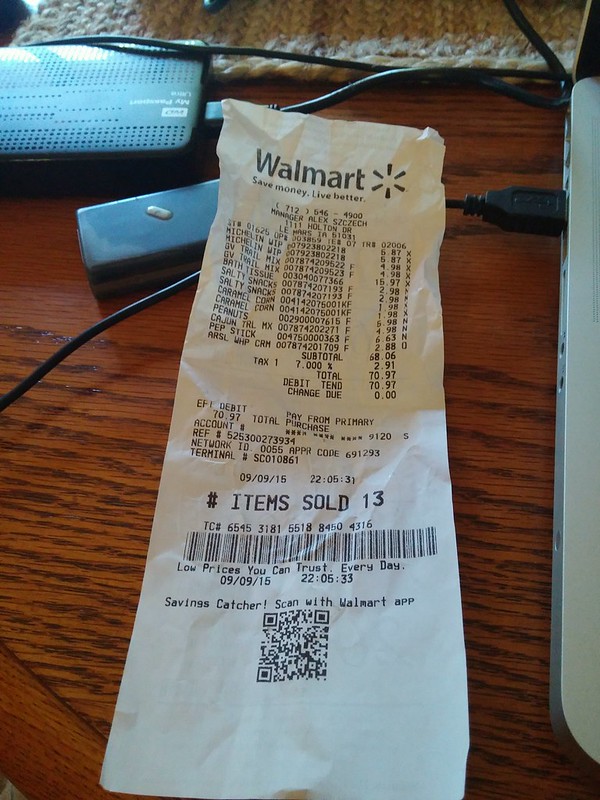 scan with walmart app to save receipts