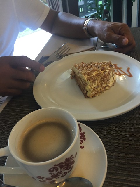 coffee and sansrival for him