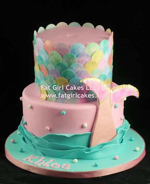 Mermaid Inspired Cake by Fat Girl Cakes