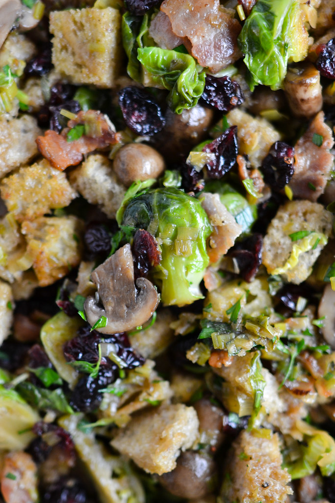 Wisconsin Brussels Sprouts, Jones Bacon and Cranberry Stuffing | Things I Made Today