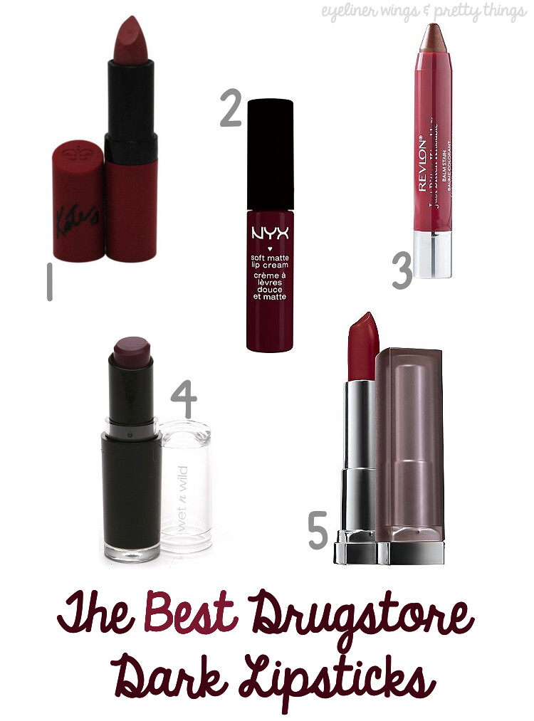The BEST Drugstore Dark Lipsticks - eyeliner wings & pretty things