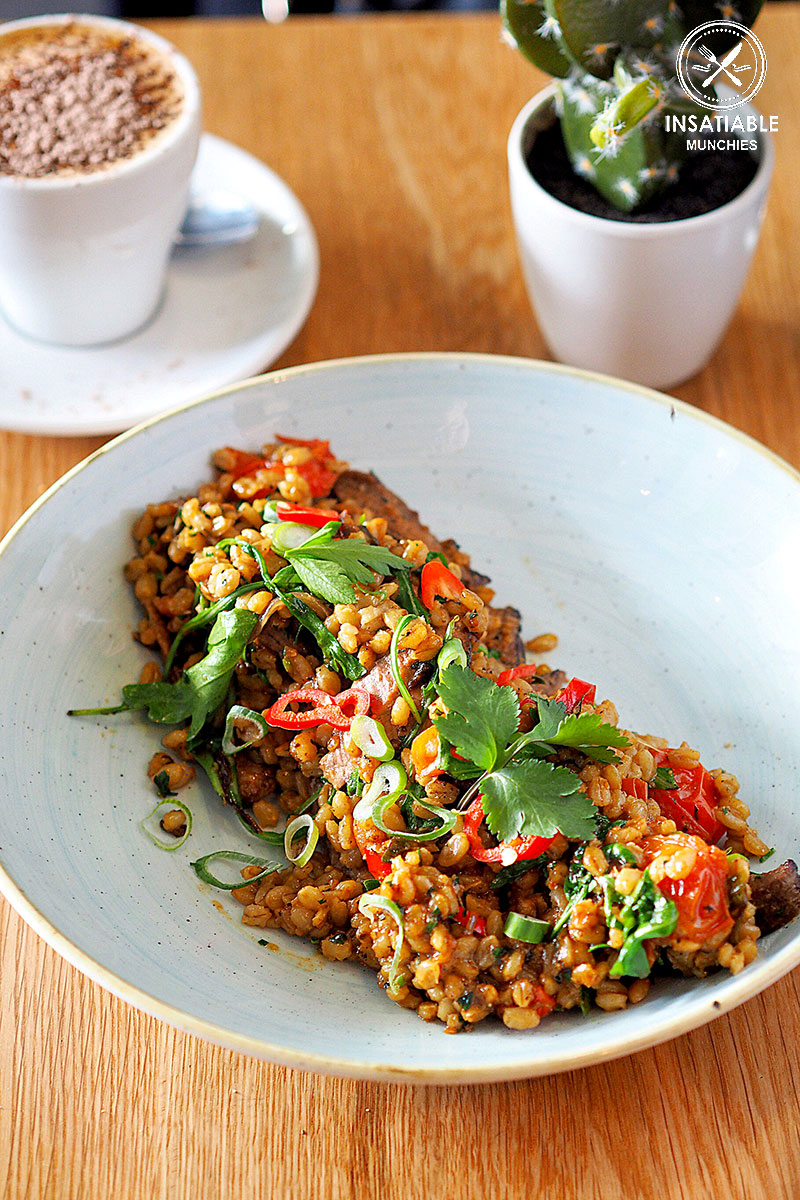 Sydney Food Blog Review of Hungry Wolf, Wollongong: Pearl Barley and tomatoes, with Beef Brisket