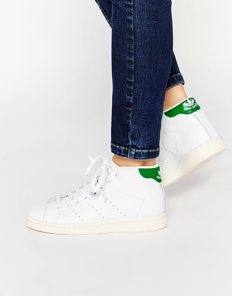 adidas Originals Stan Smith Mid Trainers, adidas originals, adidas stan smith, adidas sneakers, witte sneakers, adidas stan smith hoog, adidas stan smith hi top, asos, damessneakers, damesschoenen, fashion is a party, fashion blogger
