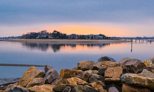 ocean sunset sky reflection beach water clouds reflections geotagged evening nikon rocks unitedstates connecticut clinton clintontownbeach nikond5300