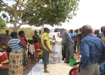 Farmers at Ndurugumi use PICS bag for maize storage Photo credit: Shabani Ibrahim/IITA