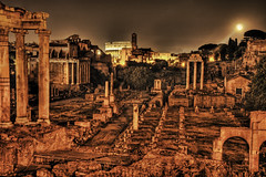 Ancient Roman Forum by Night