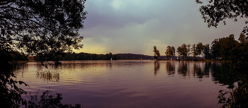 sunset panorama lake storm rain landscape droplets twilight raindrops serene atmospheric lithuania trakai lietuva galve 3stitchedimages galvė historicnationalpark