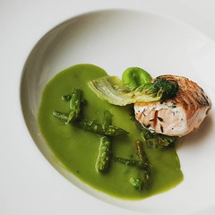 •Butter poached salmon, green peas, asparagus velouté•  This dish was part of the New York restaurant week of Anvil Rooms. Loved how tender the salmon was and the asparagus sauce(velouté) compliments the fish. Perfect way to gear up your taste buds!