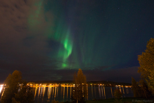 Aurora över Lake Svartbyträsket, Boden, Sweden