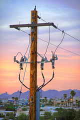 Telephone Pole Sunset in HDR