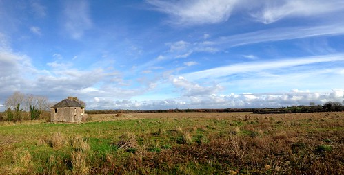 bleakhouse panorama iphone5 2017 one photo each day 2017onephotoeachday clouds bluesky winter wexford ireland irish meadow derelict rural scenic