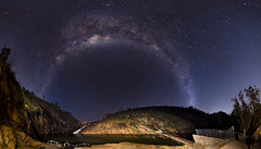 Milky Way over Serpentine Falls - Wide Panorama