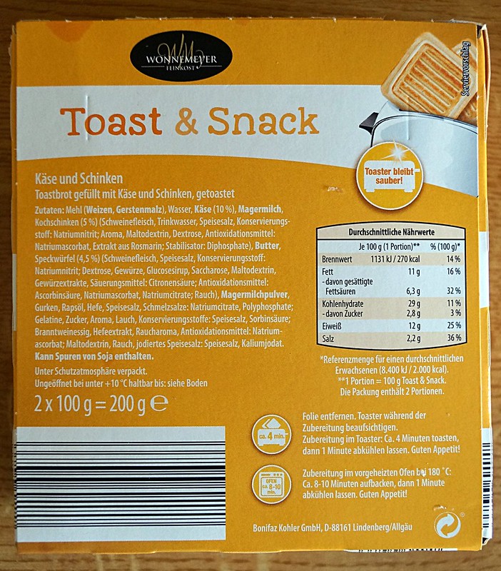 Toast & Snack Ingredients
