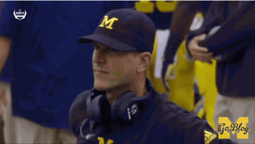 Image result for harbaugh laughing gif