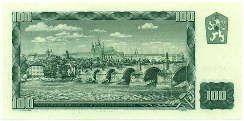 Czech banknote kcs-100-peasants back
