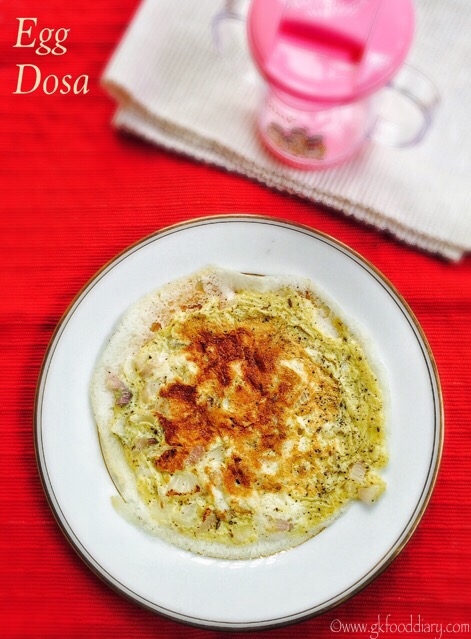 Egg Dosa Recipe for Babies, Toddlers and Kids