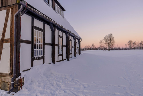 freiberg winter snow lonely snowscape landscape deutschland house tree trees sachsen germany de