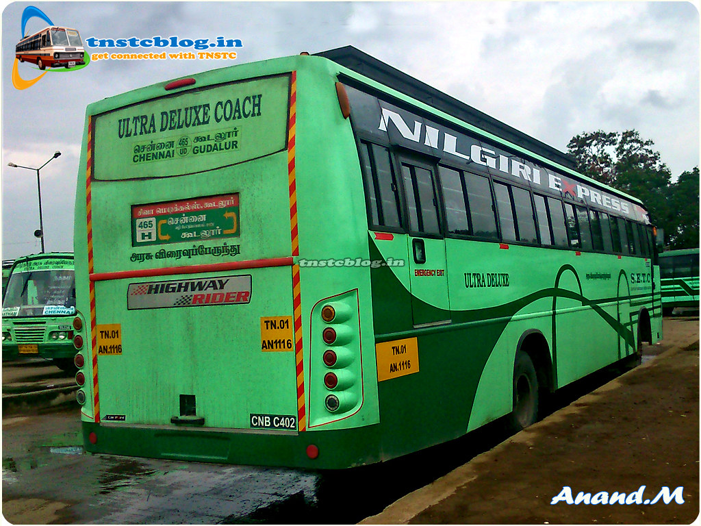 TN-01AN-1116 CNB C402 of Chennai Central Depot Route 465H UD Chennai - Gudalur via Salem, Avinashi, Mettupalayam, Ooty
