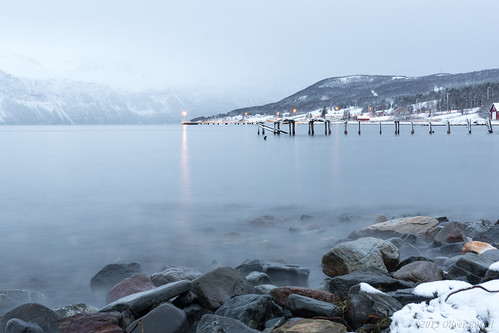 longexposure winter sea snow mountains norway pier rocks le fjord oru ferryterminal 2015 svensby