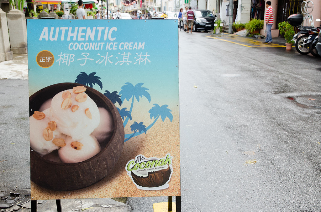 Authentic Coconut Ice Cream Sign Board