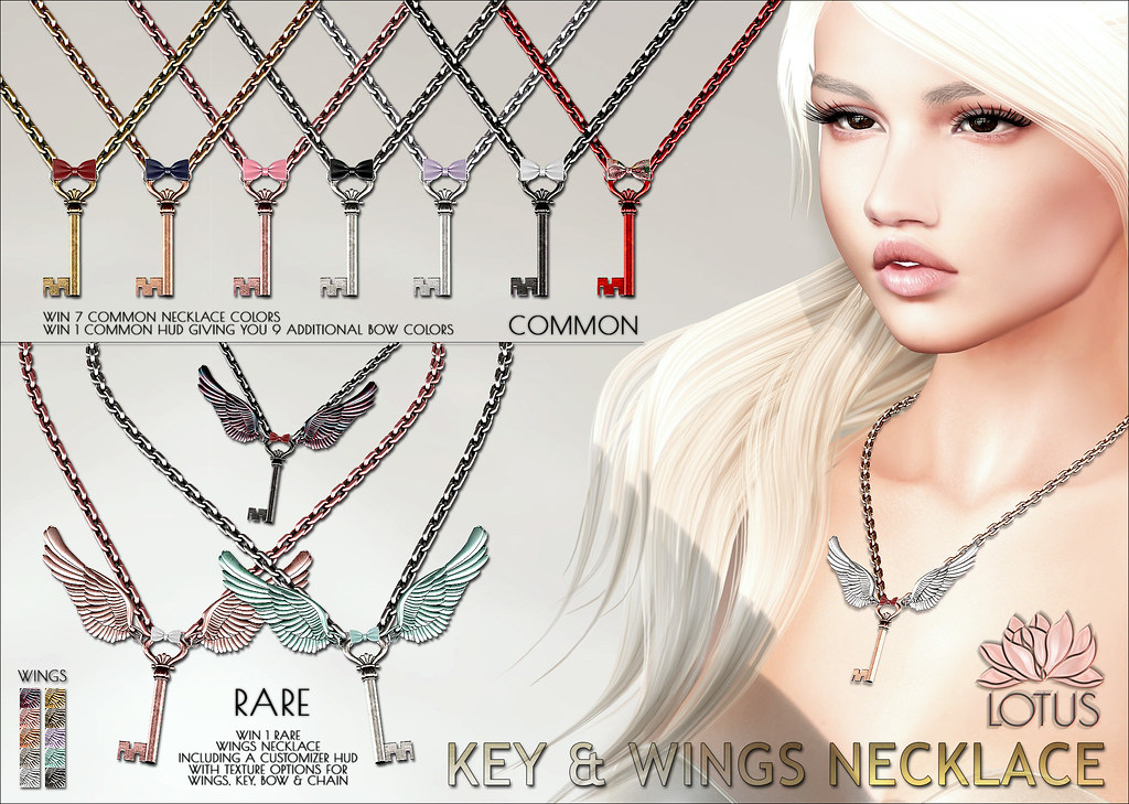 Key & Wings Necklace @ Shiny Shabby - SecondLifeHub.com