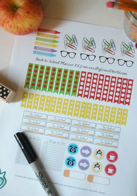 Free School-Themed Planner Stickers