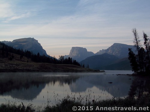 Early morning on the Highline Trail at the foot of Lower Green River Lake, Wind Rivers, Wyoming