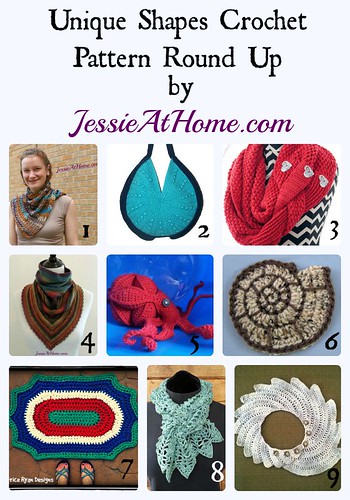 Unique Shapes Crochet Pattern Round Up from Jessie At Home