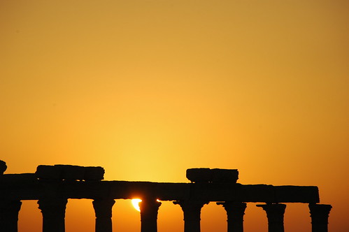 sunrise dawn roman syria romantic palmyra سورية