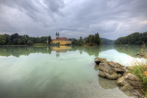 reflection clouds river germany landscape austria inn europe cloudy hdr kloster vornbach stasburdan