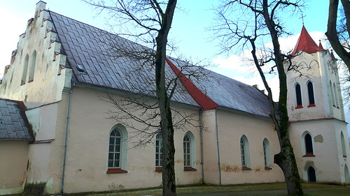 city winter tower church europe baltic latvia latvija 2015 aizpute hasenpoth