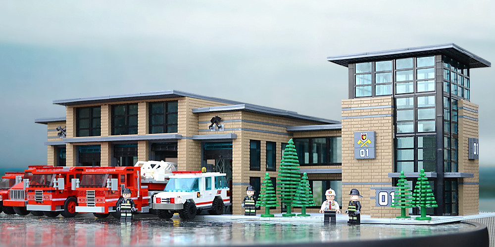 Lego fire station by Asbury