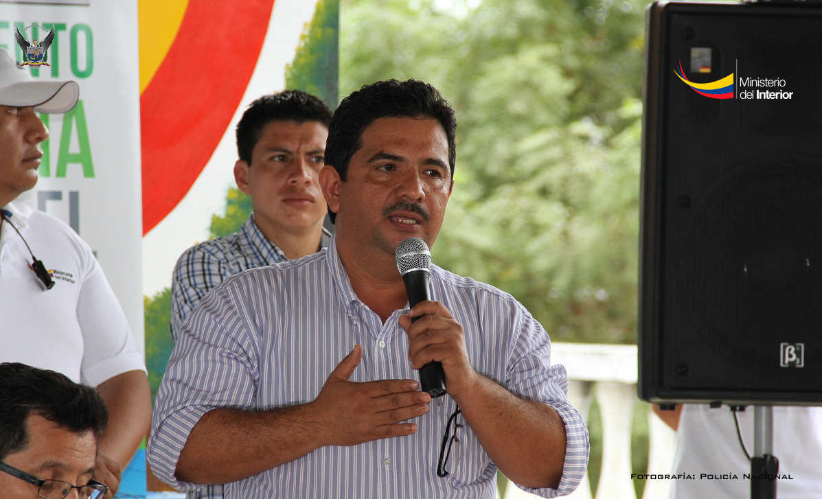 Ruben Párraga, presidente de la Corporación de Ganadreos de Manabí, se dirigió a los presentes en Chone