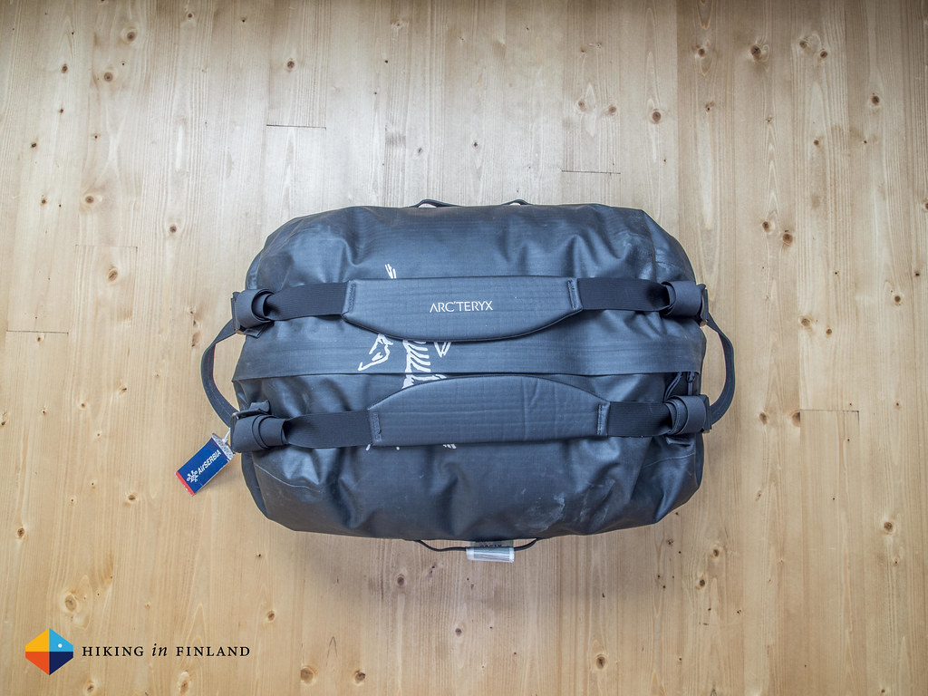 Arc'teryx Carrier Duffle 50 with the straps packed away cleanly