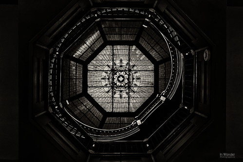 skylight stairwell architectural interior monochrome blackandwhite bw black white nikon d750 stainedglass pittsfield illinois markadsit