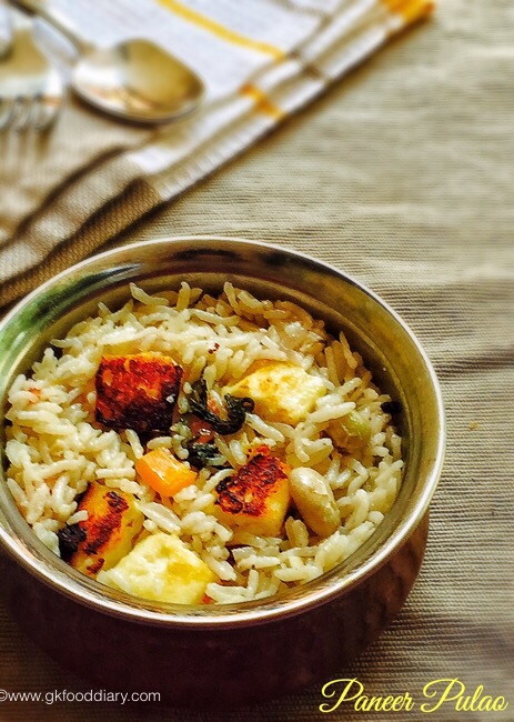 Paneer Pulao for baby & toddlers 