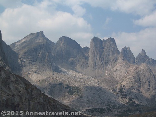 Close up on the Cirque of Towers from the overlook in Jackass Pass, Wind River Range, Wyoming