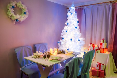 Breathtaking Christmas table setting with present and tree