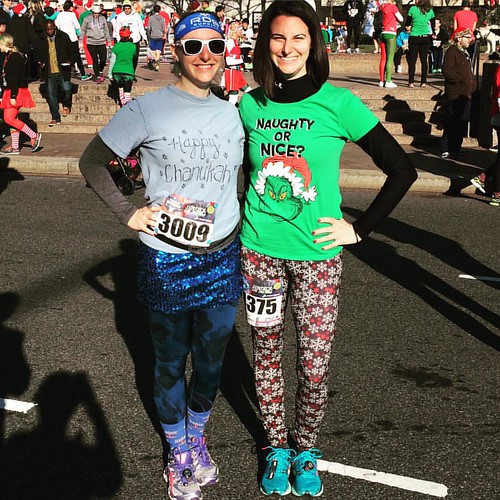 One of my favorites from yesterday. @emgusk and I rocking our Christmas and Hanukkah bling.