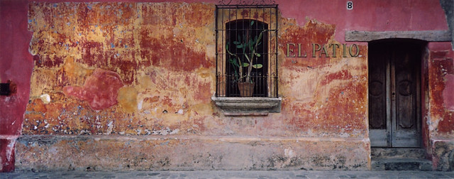 Classic Antiguan wall with door and window