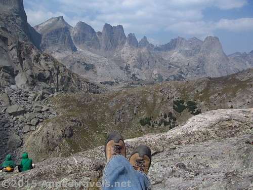 Resting back and enjoying the view. I simply couldn't stop trying to capture the unimaginable awe of it all. Cirque of Towers Overlook, Wind River Range, Wyoming