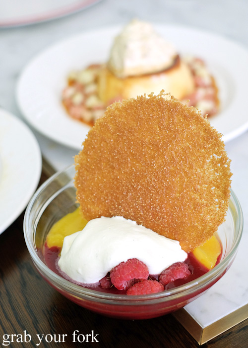 Poached mango melba at Continental Deli and Bistro, Newtown Sydney food blog review