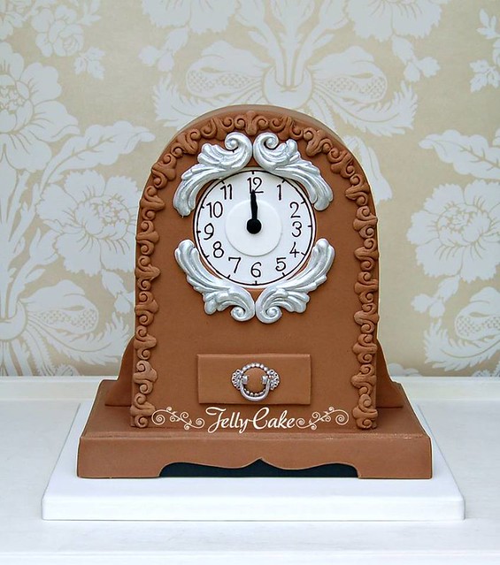 Mantle Clock Cake by JellyCake
