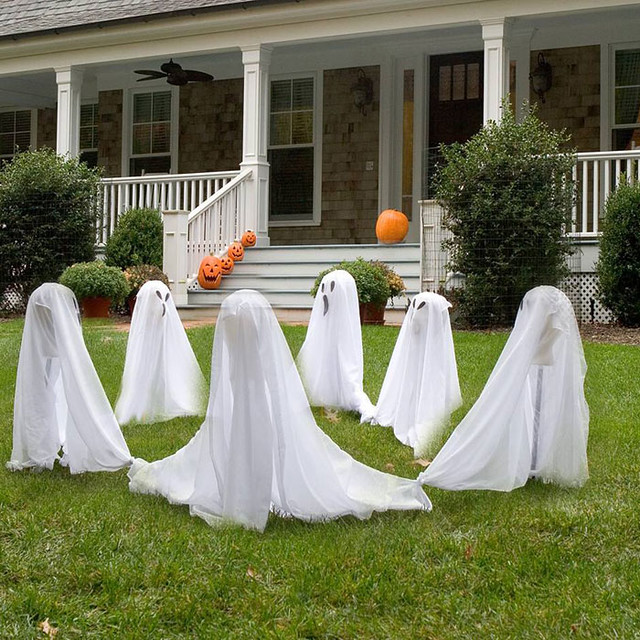 Halloween Decorating Ideas Ghosts Front Lawn Decorations 