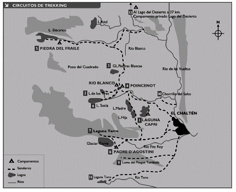 Mapa de senderos El Chaltén