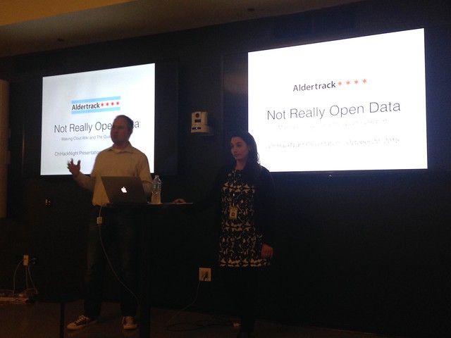 Mike Fourcher and Claudia Morell talk about Aldertrack at ChiHackNight
