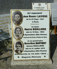 Oradour-sur-Glane, cemetery memorial plaque