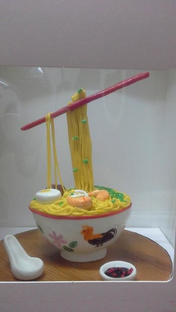3D Defying Gravity Asia Prawn Noodle with Handpainted Fondant Bowl by Caroline Yeoh of Sugar Treats Cake Studio