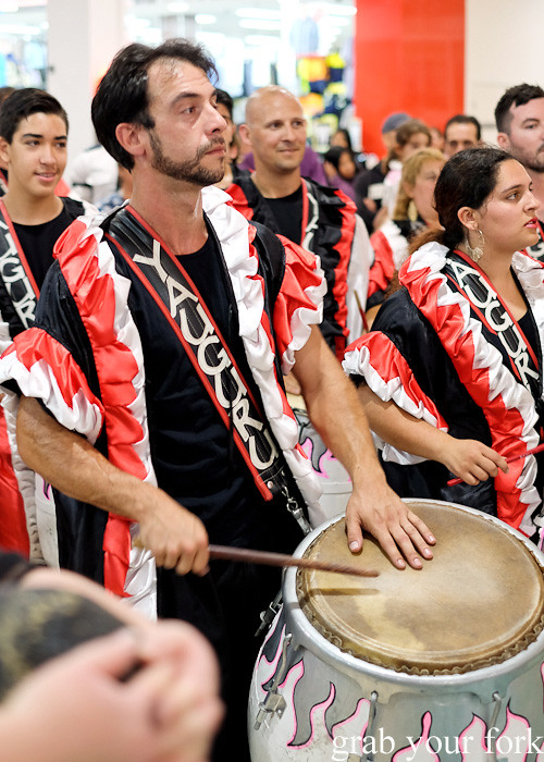 Comparsa Yauguru Uruguayan drummers on piano candombe at the Fairfield Culinary Carnivale 2015